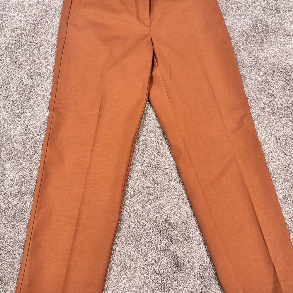 LOFT Tan Trousers Straight Leg Cotton